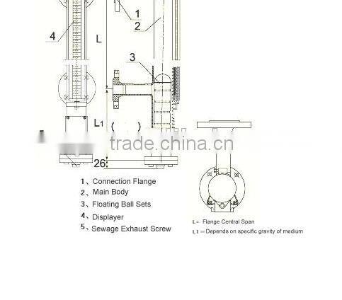 Float ball magnetic level indicator transparent level indicator