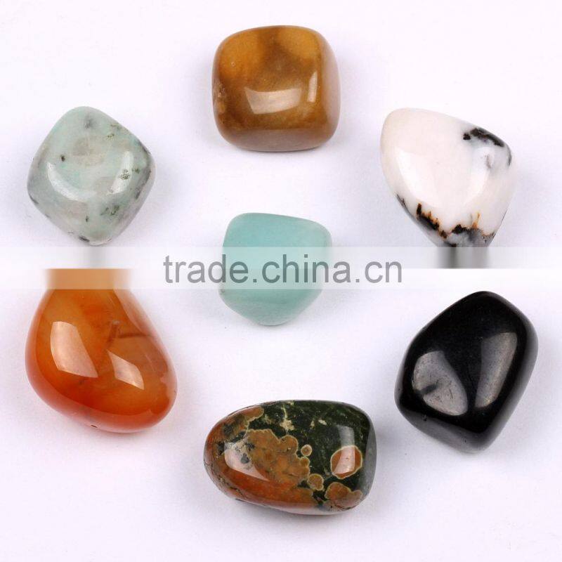 Different crystal tumble stones for healing, meditation and decoration