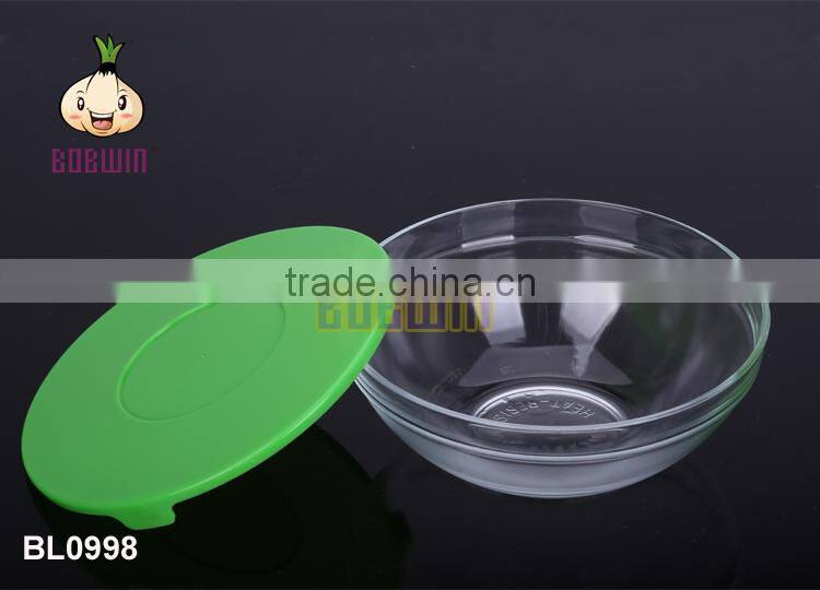 Clear Body Glass Bowl With Plastic Lid