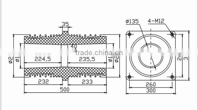 35kV Epoxy Resin Wall Bushing suitable for Switchgear