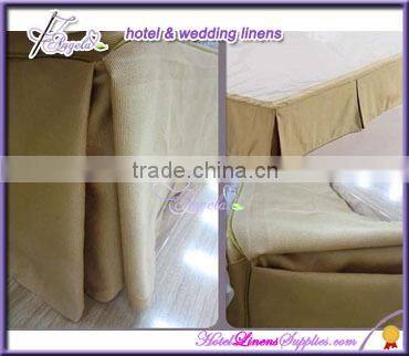 hotel bed skirt with pleats, fitted bed skirt, striped bed skirts, light coffee