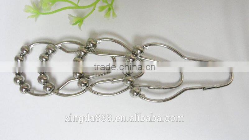 Shower curtain hooks with 5 roller balls/ high quality metal curtain hooks, shower curtain hooks