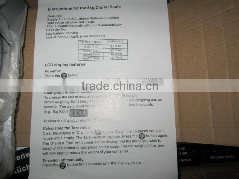 5KG Digital Kitchen Food Scale LOT-C10