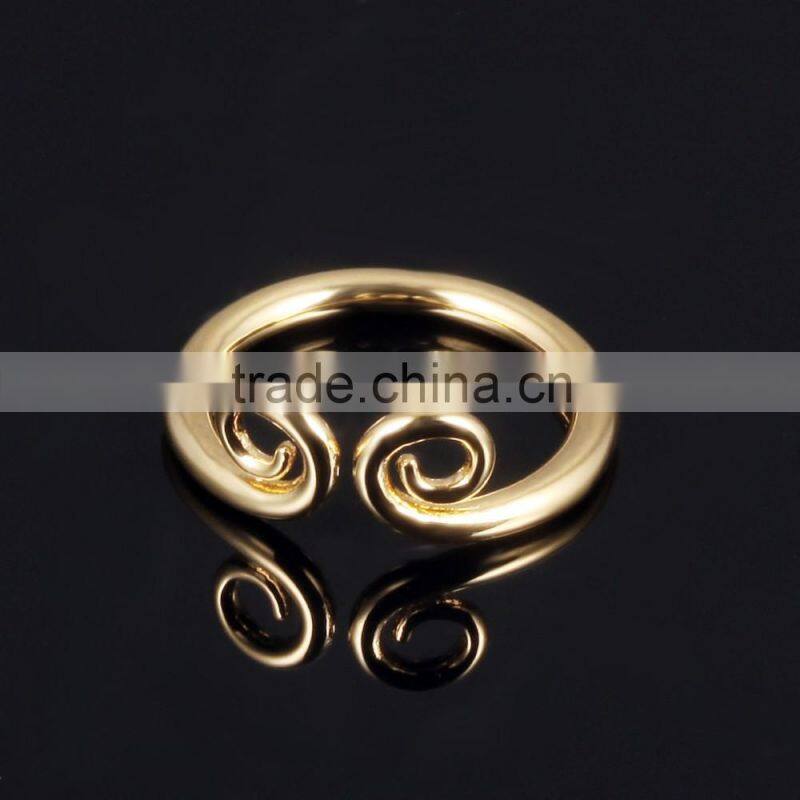 2016 latest elegant simple design gold rings without stones Hoop Ring