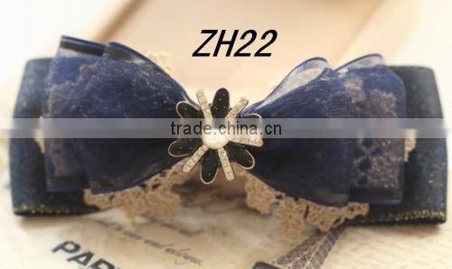 Blue Chiffon Ribbon Hair Clip Hair Accessories Hair Bow Embellishments Wholesale