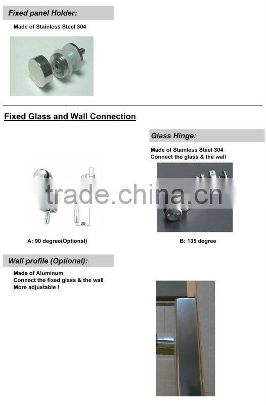 Stainless Steel Hidden Sliding Corner Style Shower Doors (KT8015)