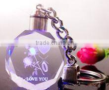 Best selling 3d laser crystal key chain