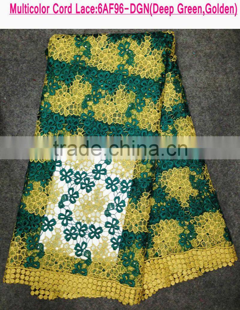 Dubai quality lace fabric with rhinestones machine embroidery lace collar water soluble embroidered