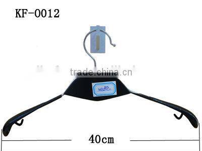 Fashionable metal clothes and pants hanger with plastic hook