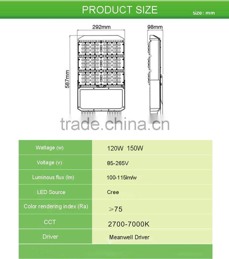 2Years Warranty Meanwell Driver bridgelux chip LED Street Lamp