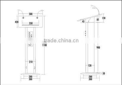 ITC T-6236 Series All in One Design Carring Speaker and Microphone Lecture Podium for Sale