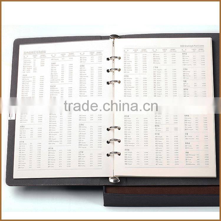 High class 6 ring binder leather agenda