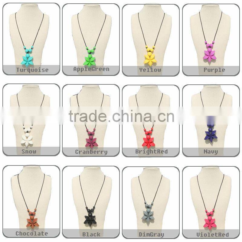 Soft Silicone Necklace for Teething/Fashion silicone necklace 2015