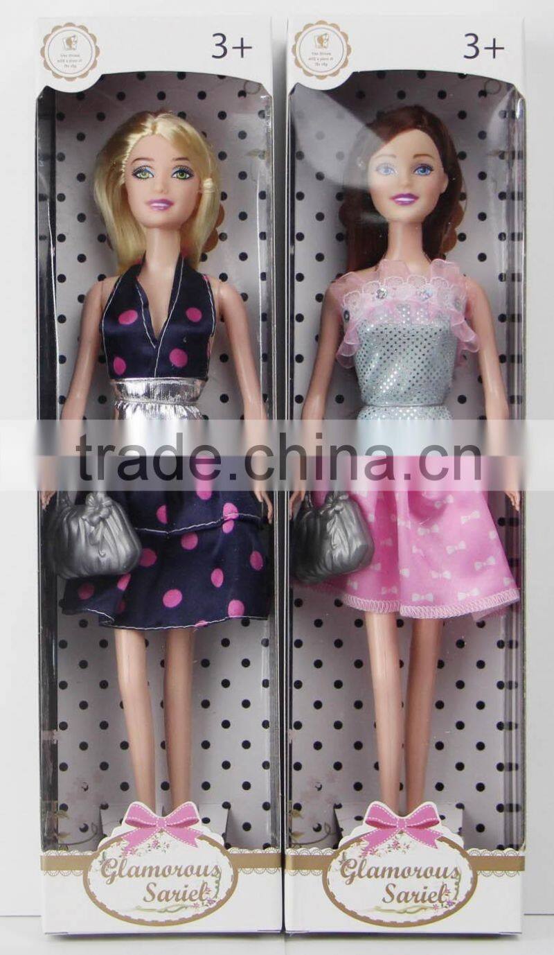 hot sale pretty single fashion doll with handbag