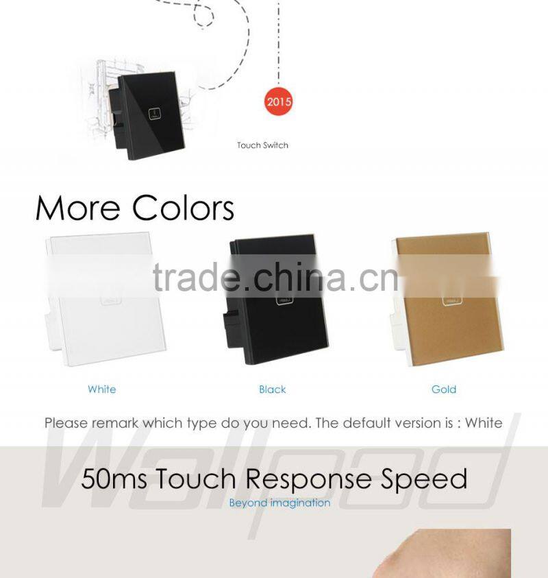 4 Gang WIIFI Curtain Switch Wallpad Black Glass 4 Gang 2 Way WIF Remote Controlled Touch Double Shutter Blinder Wall Switches