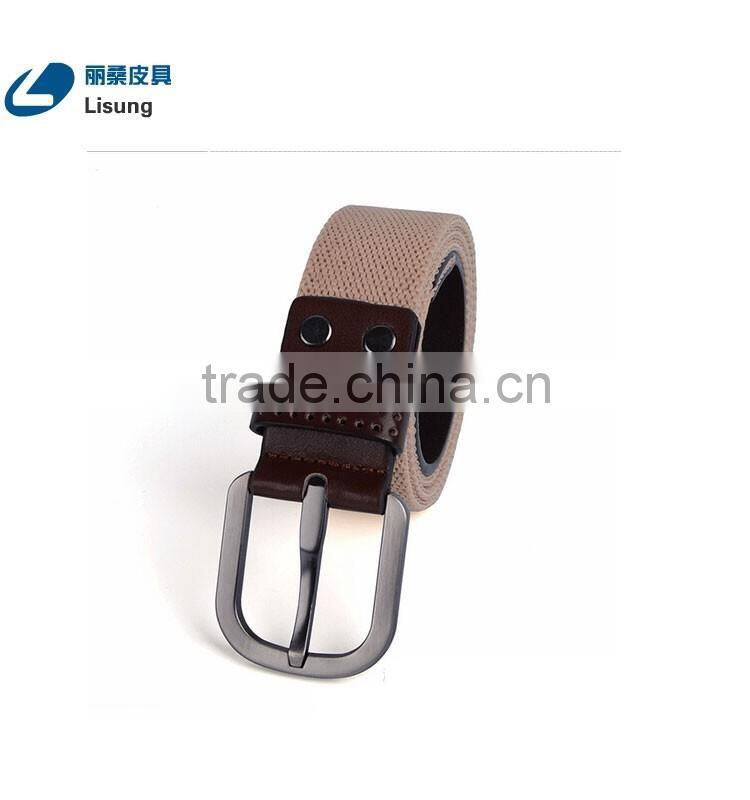 Top Quality Genuine Leather Canvas Fabric Belt For Women