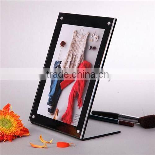 Shenzhen factory T shaped wholesale custom acrylic price tag holder/a4 acrylic sign holder with magnet