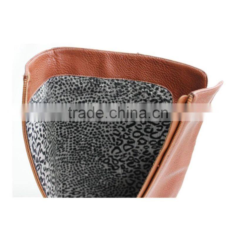 New fashion zipper boots PU flat over knee boots for women