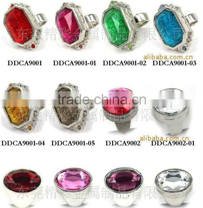 metal flower shaped key finder with matching lip gloss cosmetic container keychain, various compact case jewelry available