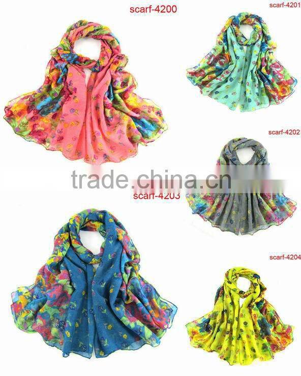 new flower style mexican scarf