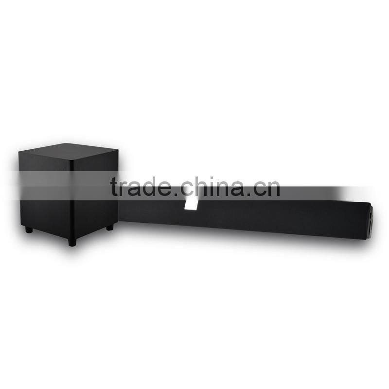 2.1CH TV SOUNDBAR WITH WIRED SUBWOOFER , SLIMLINE POWERED SOUND BAR SEPAKER FOR HOME THEATER SYSTEM