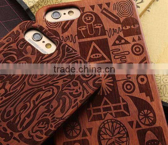 New design Unique Engrave Wood Cell Phone Protective Case For Iphone6s/ Plus