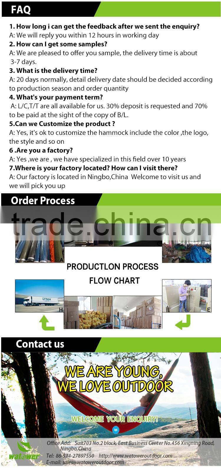 NBWT 1 years warranty patio hang crochet hammock swings