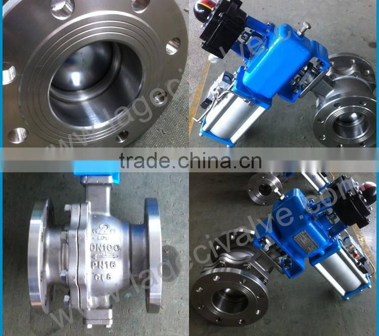Q641H High Quality Two Piece Pneumatic Flange ball valve
