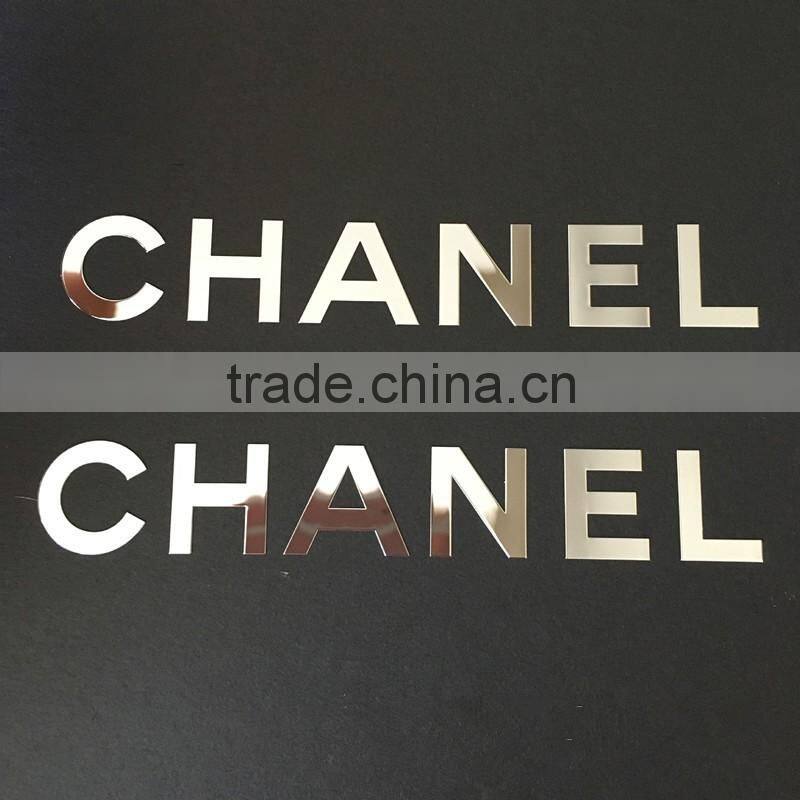 china factory small metal english acrylic 3d logo design letter