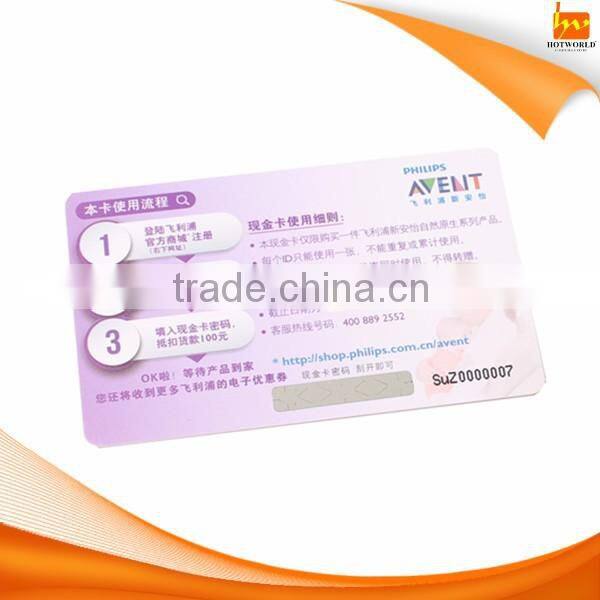 serial number secret number text Scratch off Business Card