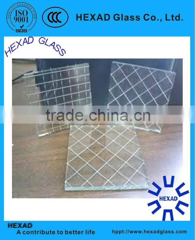 High Quality 6mm clear fireproof nashiji wired mesh glass