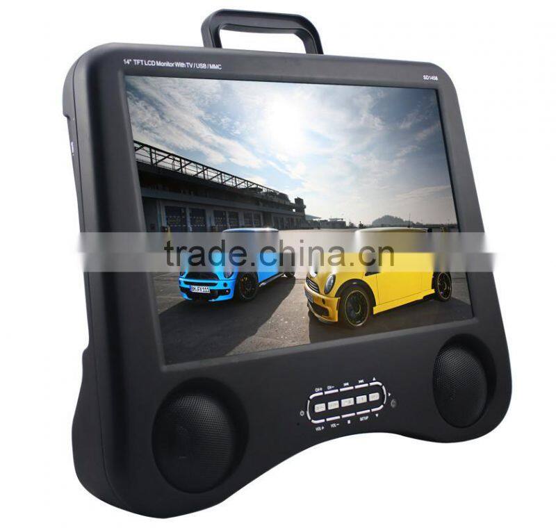14.5" portable dvd player with digital tv tuner car dvd player