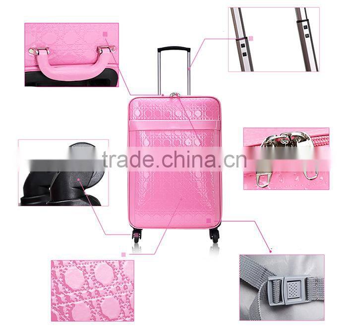 20''24''28'' inch PU travel trolley luggage carry-on suitcase travel trolley bag