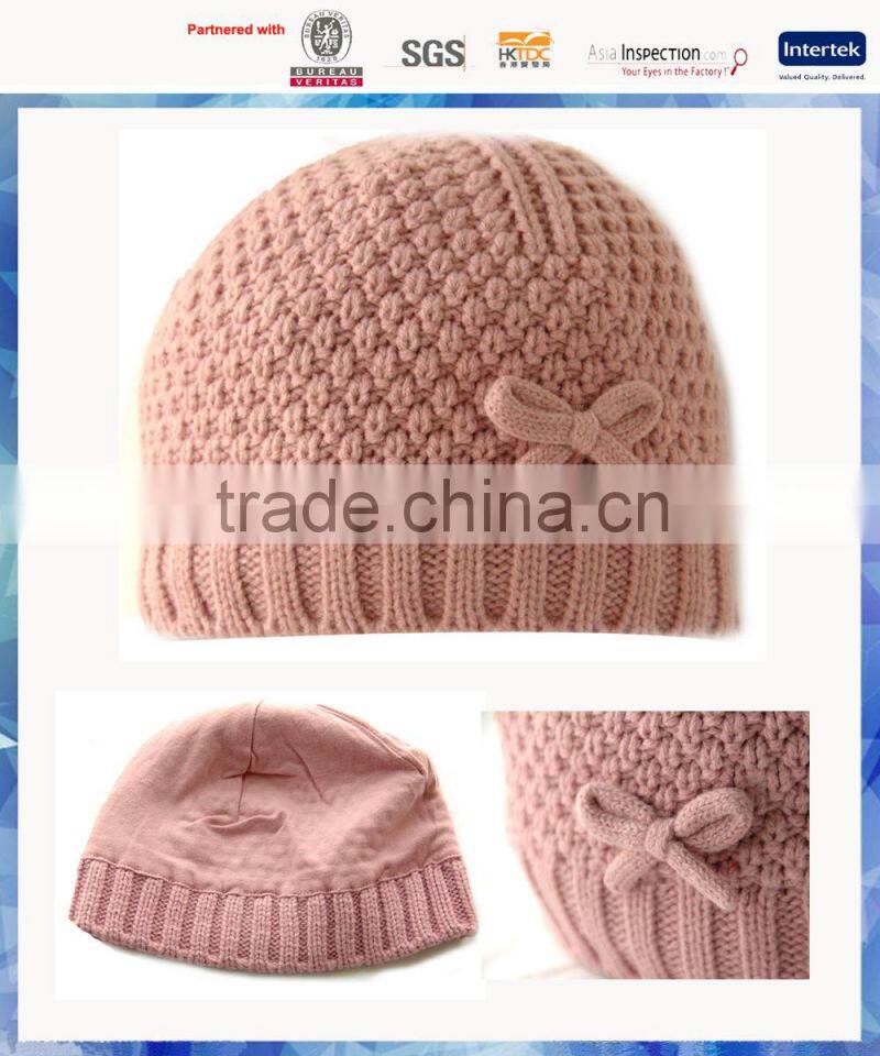 pink popcorn knit girls fashion knitting beanie hat
