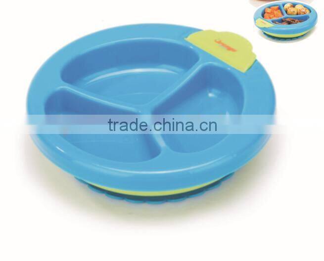 Good ieka Keeping Warm Baby Feeding Set/baby plastic dishes feeding plate / baby warming plate