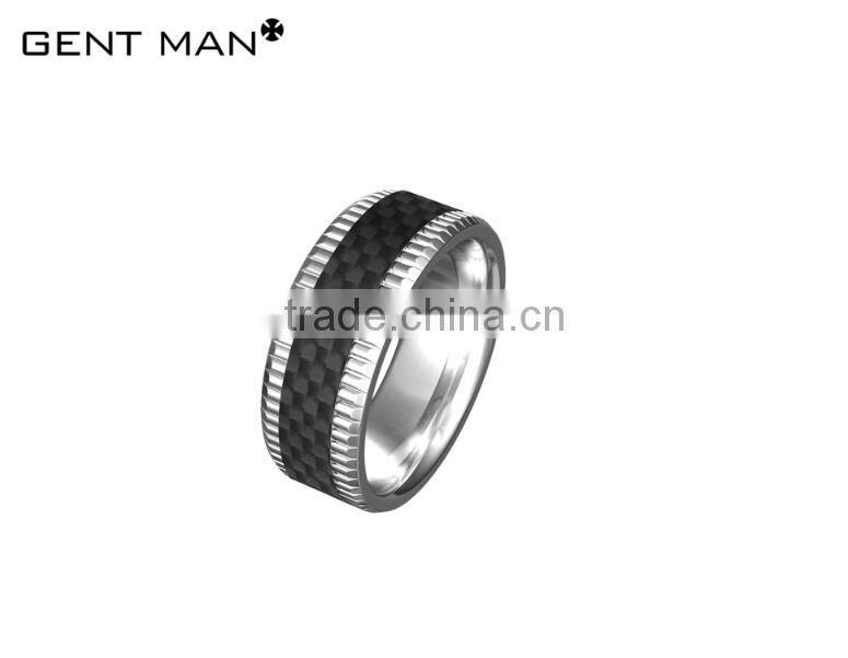 2016 Hot selling 8mm rings wedding rings band fashion high polish carbon fiber titanium band