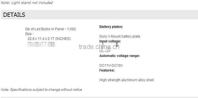 CAME-TV 1092D Daylight LED Video Panel light Studio Film lighting