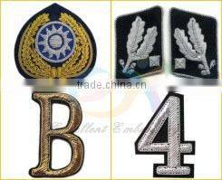 customize light gold bullion wire embroidery logo