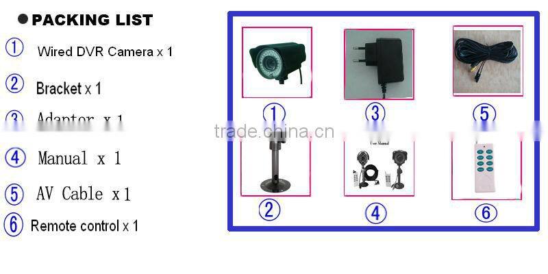 remote control wireless/wired CCD IR camera