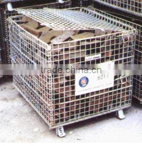 RH-C-U03 Steel Stacking Wire Container With Top Cap, Mesh Container