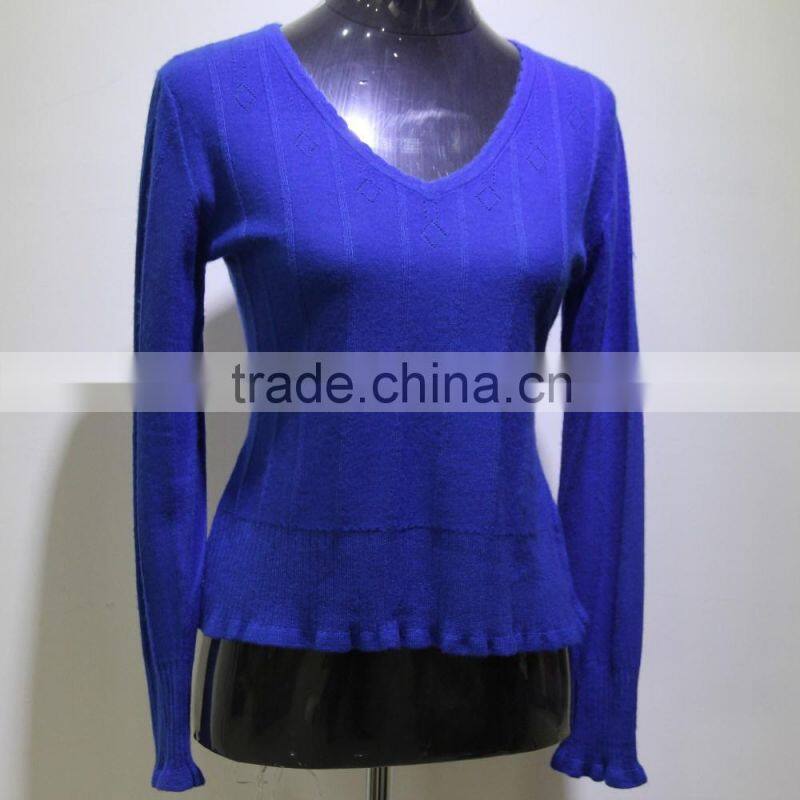 2016 New fashion design winter knitted women cashmere sweater from factory