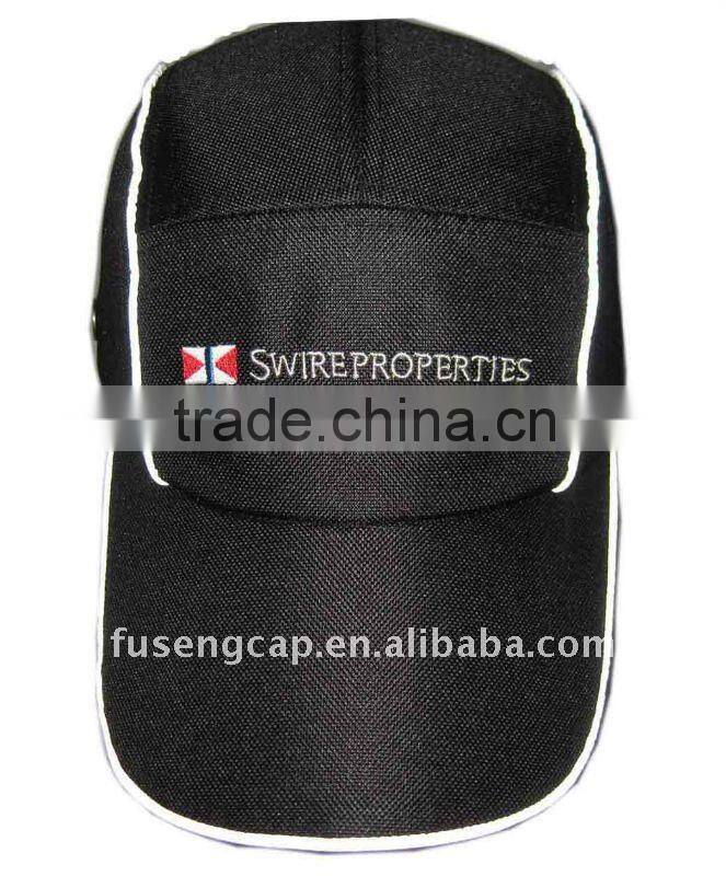 Promotional 100% cotton black cycling cap with embroidery,(FS1204)