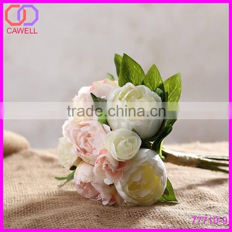 yiwu bulk wholesale 12" wedding bridal peony silk artificial flowers