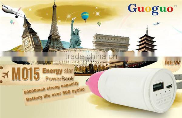 Guoguo wholesale new design 5000mAh portable yes power bank for cellphones