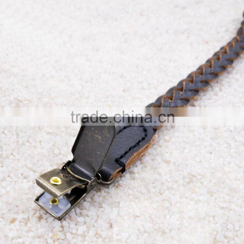 Wholesale vintage clips 20mm adjustable mens leather suspenders