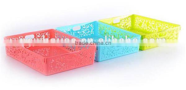 Colorful Plastic Hollowed-out Storage Basket