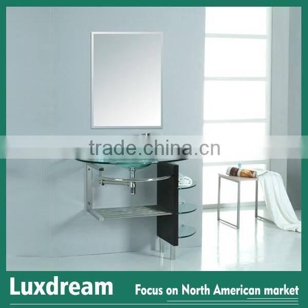 Elegant luxury free standing glass basin bathroom vanity
