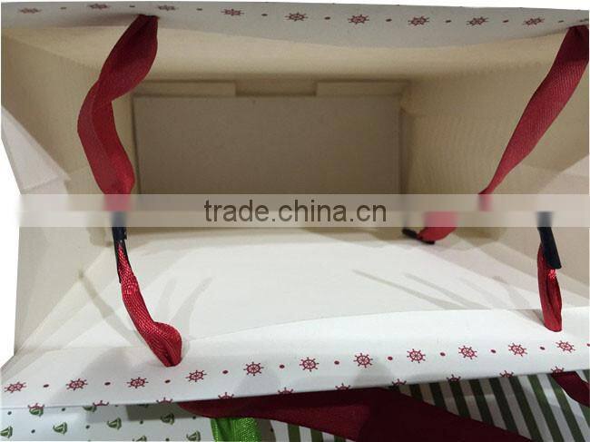 Beautiful Striped Design Paper Bags Wholesale Logo Printed Bags