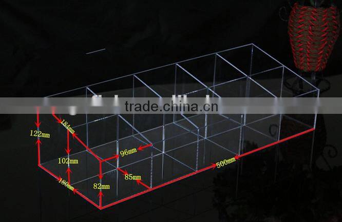 with grid acrylic cosmetic display organizer