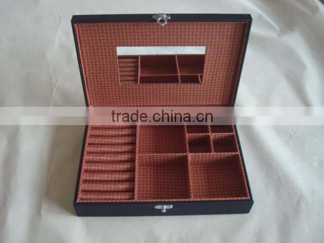 Jewelry box cotton,small wooden jewelry box with clapboard,mens jewelry box